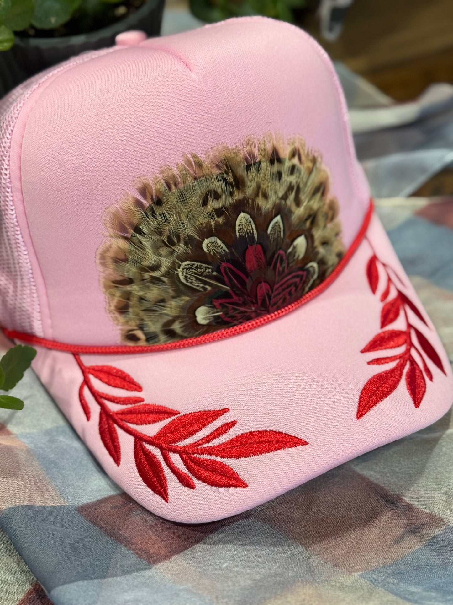 Lovely Laurel Feather Trucker