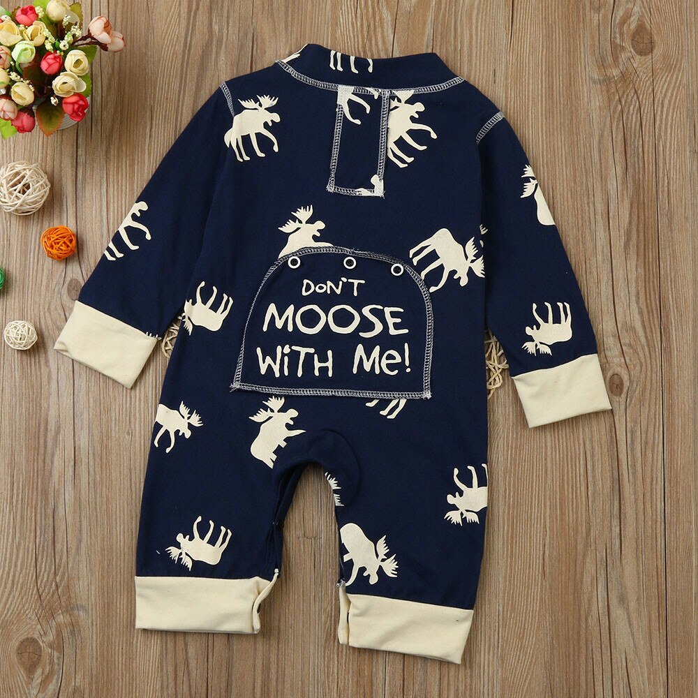 New Baby deer print long-sleeved Onsie