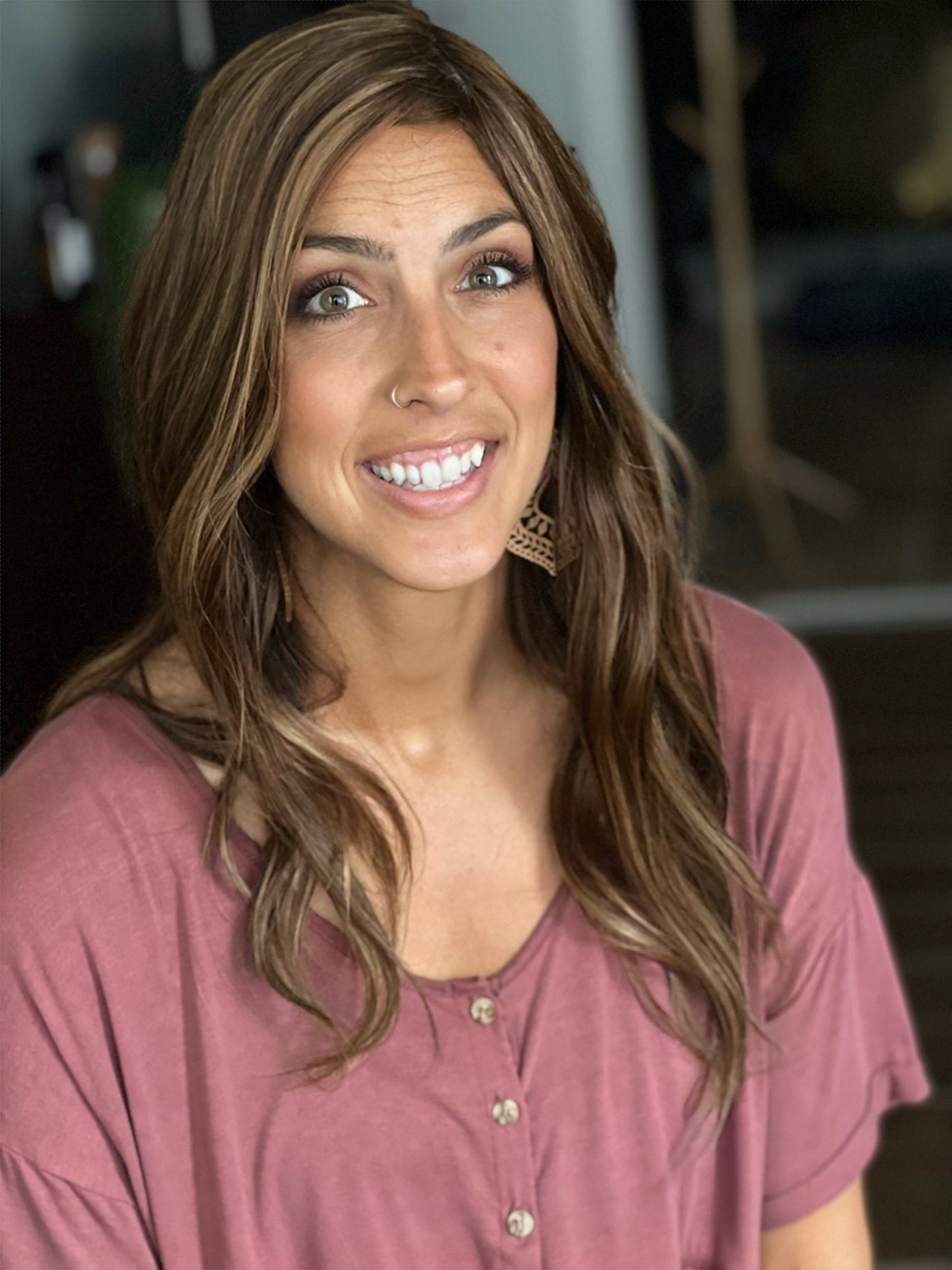 Medium Brunette with Caramel Low Lights 20-21 Inches Topper