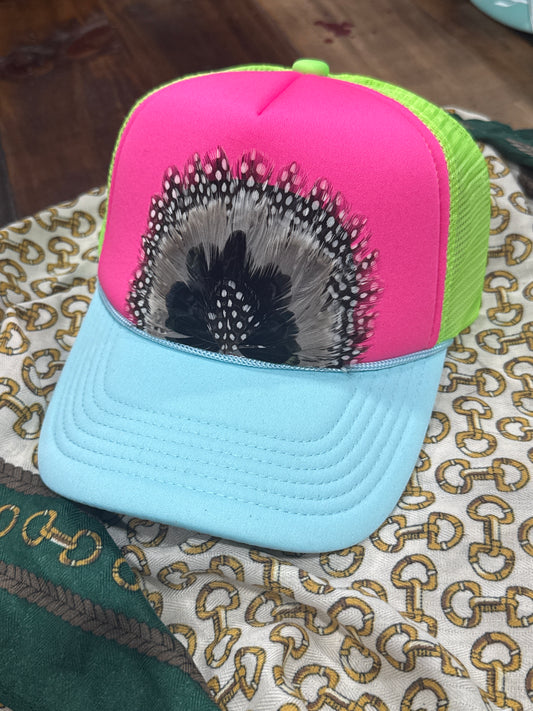 Neon Feather Trucker