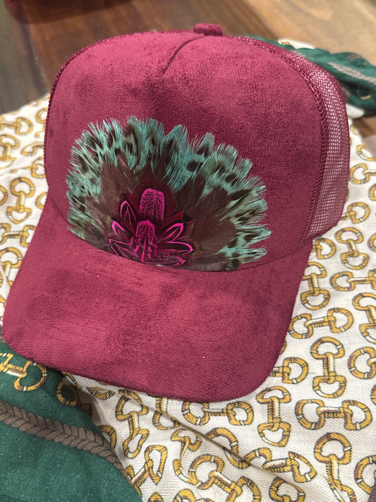 Maroon Fiber Feather Trucker